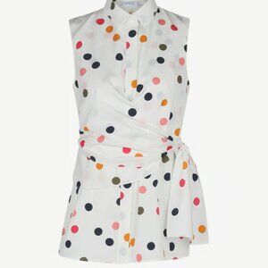 Akris Punto Polka Dot Sleeveless Top - Size 16